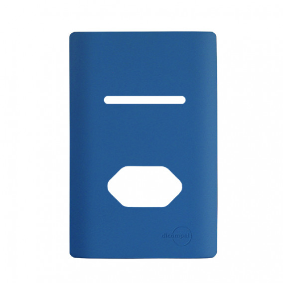 Placa p/ 1 Interruptor + tomada 4x2 - Novara Azul Fosco